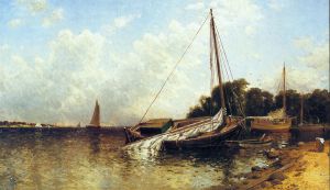 Low Tide, Narragansett Bay - Alfred Thompson Bricher Oil Painting