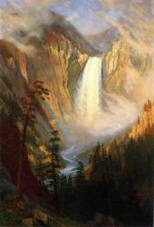 Yellowstone Falls -  Albert Bierstadt Oil Painting