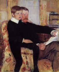 Portrait of Alexander J. Cassat and His Son Robert Kelso Cassatt - Mary Cassatt Oil Painting