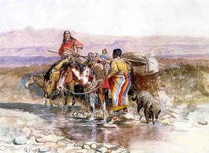 Thirsty -   Charles Marion Russell Oil Painting