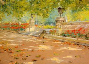 Terrace, Prospect Park -  William Merritt Chase Oil Painting