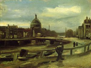View on the Singel in Amsterdam - Vincent Van Gogh Oil Painting