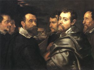 Self-Portrait in a Circle of Friends from Mantua -  Peter Paul Rubens Oil Painting