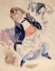 Seated Young Girl IV - Jules Pascin Oil Painting