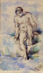 Bather Entering the Water -  Paul Cezanne oil painting