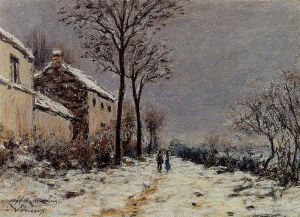 The Effect of Snow at Veneux - Alfred Sisley Oil Painting