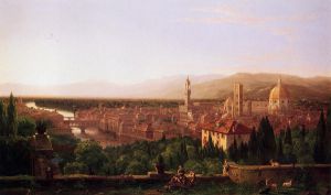 View of Florence from San Miniato -   Thomas Cole Oil Painting