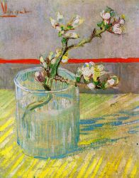 Blossoming Almond Branch in a Glass - Vincent Van Gogh Oil Painting