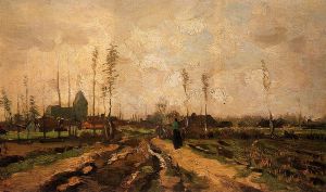 Landscape with Church and Farms - Vincent Van Gogh Oil Painting