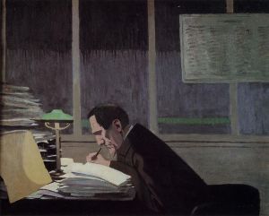 Felix Feneon at the Revue Blanche -  Felix Vallotton Oil Painting