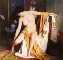 Nude in an Interior -   Julius LeBlanc Stewart Oil Painting