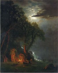 Campfire Site, Yosemite - Albert Bierstadt Oil Painting