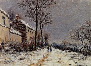 Snow Effect at Veneux -   Alfred Sisley Oil Painting