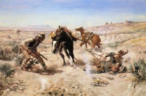 The Cinch Ring -   Charles Marion Russell Oil Painting