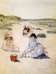 On the Beach, Shinnecock -  William Merritt Chase Oil Painting Mary Cassatt Oil Painting