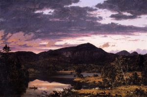 Lake Scene in Mount Desert - Frederic Edwin Church Oil Painting