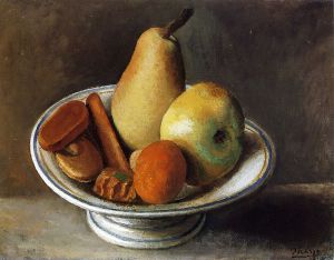 Fruit Bowl with Fruit -   Pablo Picasso Oil Painting