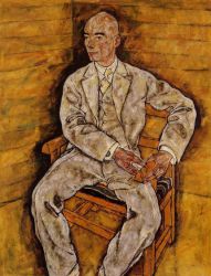 Portrait of Victor Ritter von Bauer -  Egon Schiele Oil Painting