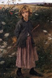 Roadside Flowers -   Jules Bastien-Lepage Oil Painting