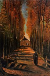 Avenue of Poplars at Sunset -  Vincent Van Gogh Oil Painting