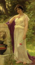 Young Woman with a Rose - Oil Painting Reproduction On Canvas