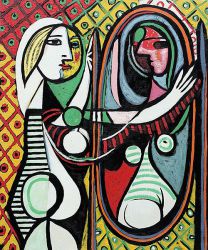 Girl Before a Mirror -   Pablo Picasso Oil Painting