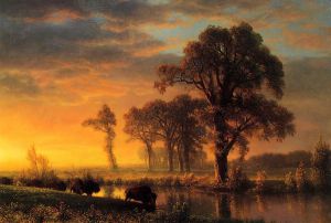 Western Kansas -   Albert Bierstadt Oil Painting