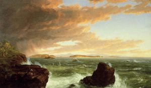View Across Frenchman\'s Bay from Mount Desert Island, After a Squall -  Thomas Cole Oil Painting