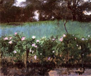 Landscape with Rose Trellis - John Singer Sargent Oil Painting