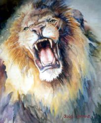 The Head of Roaring Lion - Oil Painting Reproduction On Canvas