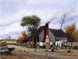 T-plan Cabin with Porch - William Aiken Walker Oil Painting