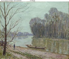 Banks of the Loing, Winter - Oil Painting Reproduction On Canvas