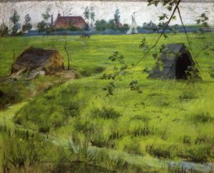 A Bit of Holland Meadows -  William Merritt Chase Oil Painting