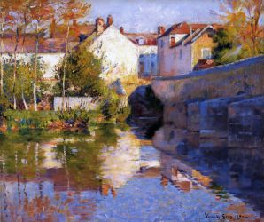 Beside the River (Grez) -  Robert Vonnoh Oil Painting