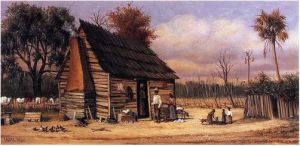 Negro Cabin with Palm Tree -  William Aiken Walker  Oil Painting