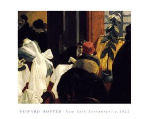 New York Restaurant -   Edward Hopper Oil Painting