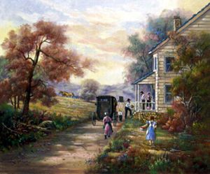 A Guest of a Farm Family - Oil Painting Reproduction On Canvas
