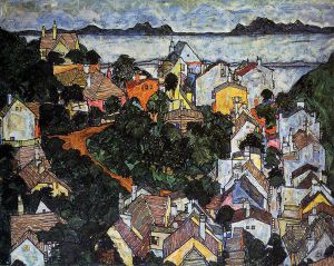 Summer Landscape, Krumau -  Egon Schiele Oil Painting