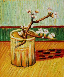 Blossoming Almond Branch in a Glass II -  Vincent Van Gogh Oil Painting
