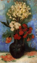 Vase with Carnations and Other Flowers -  Vincent Van Gogh Oil Painting