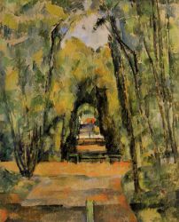 Tree Lined Lane at Chantilly -   Paul Cezanne Oil Painting