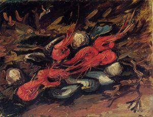 Still Life with Mussels and Shrimp -   Vincent Van Gogh Oil Painting