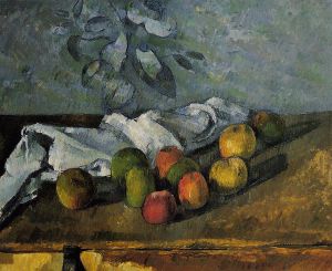 Apples and Napkin -   Paul Cezanne Oil Painting