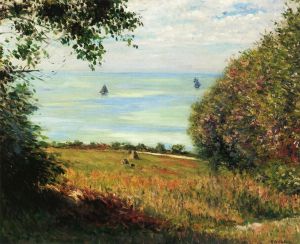 View of the Sea from Villerville - Gustave Caillebotte Oil Painting