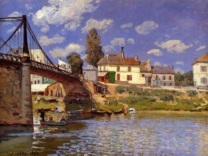 Bridge at Villeneuve-la-Garenne - Oil Painting Reproduction On Canvas