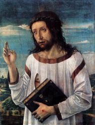 Blessing Christ - Giovanni Bellini Oil Painting