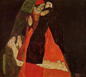 Cardinal and Nun -   Egon Schiele oil painting