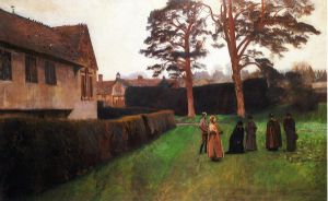 A Game of Bowls, Ightham Mote, Kent - John Singer Sargent Oil Painting
