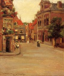 The Red Roofs of Haarlem - William Merritt Chase Oil Painting