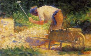 Stone Breaker and Wheelbarrow, Le Raincy - Georges Seurat Oil Painting
